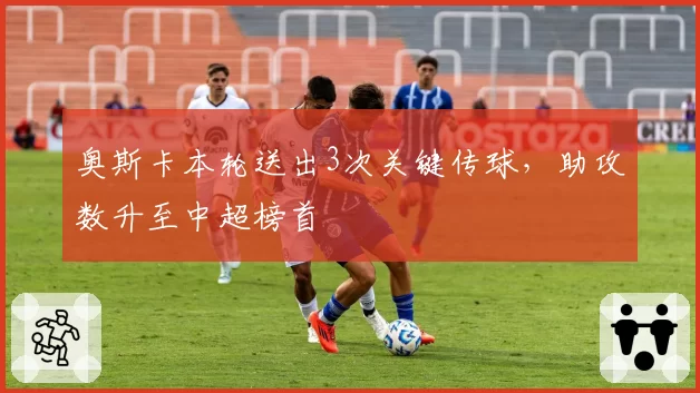 奥斯卡本轮送出3次关键传球,助攻数升至中超榜首